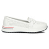 Mokasyny damskie białe Filippo DP4400/26 skórzane ażurowe na platformie