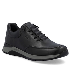 Półbuty męskie czarne Rieker 39658-00 skórzane szerokie wygodne wsuwane