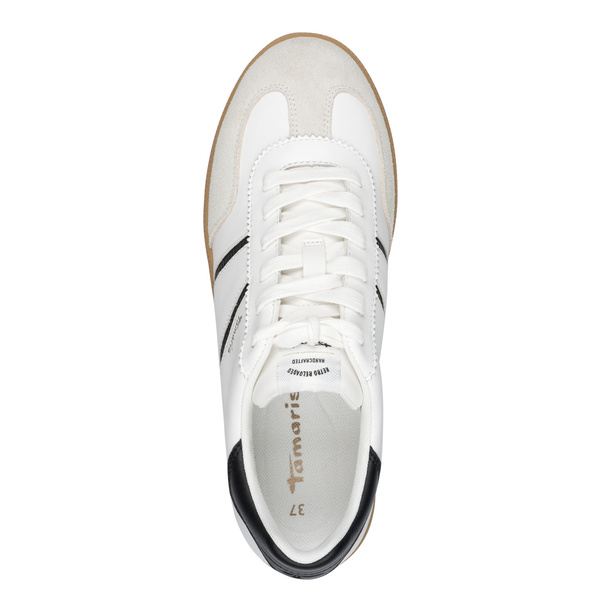 Sneakersy damskie białe Tamaris 23624 buty skórzane sznurowane sportowe