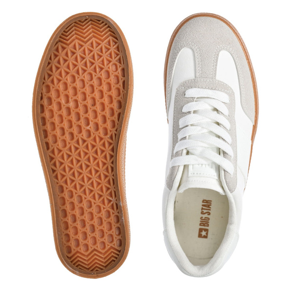 Sneakersy damskie białe Big Star RR274804 sportowe sznurowane wygodne