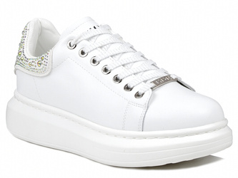 Sneakersy damskie Goe OO2N4005 skórzane sznurowane na platformie białe