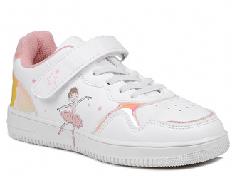 Buty sportowe białe dziecięce dziewczęce News 8292 na rzep z odblaskami