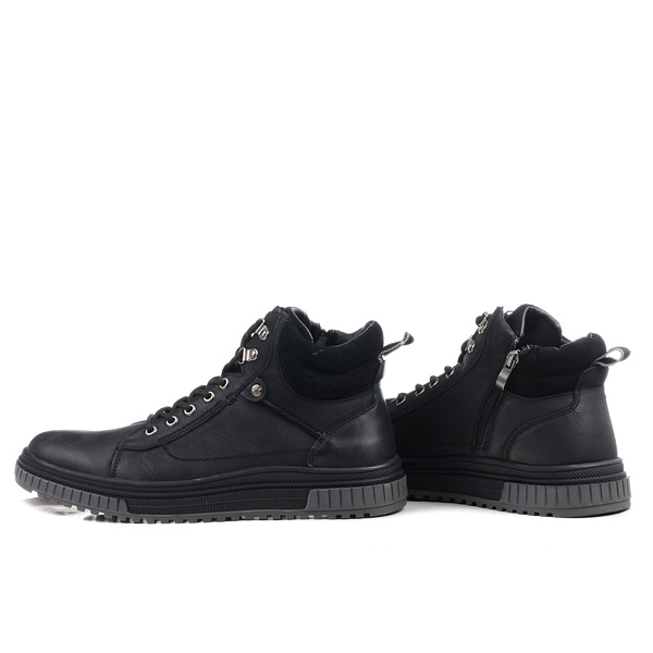 Buty męskie zimowe czarne T.Sokolski Z25-106 ocieplane skórzane wysokie