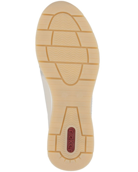 Sneakersy damskie beżowe Rieker N9301-60 półbuty skórzane na zamek