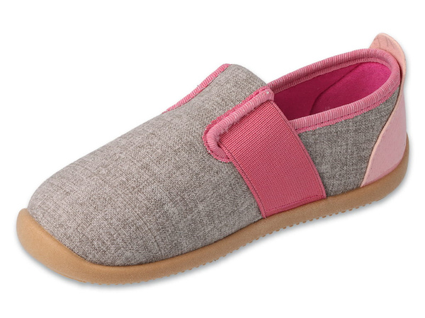 Kapcie dziecięce barefoot Befado 901X014 dziewczęce do przedszkola szare