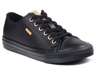 Trampki damskie czarne Big Star RR274749 niskie klasyczne z ekoskóry