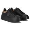 Sneakersy damskie czarne Filippo DP6058 półbuty skórzane na platformie