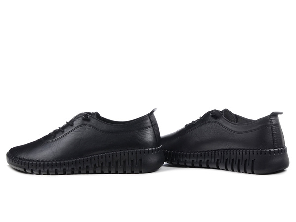 Półbuty damskie całe czarne T.Sokolski OG 4000 skórzane wygodne wsuwane