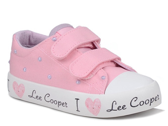 Trampki dziecięce dziewczęce różowe Lee Cooper 3265K na rzepy tekstylne
