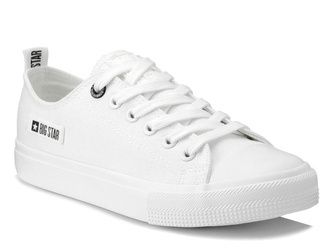 Trampki całe białe damskie Big Star KK274008 klasyczne sznurowane