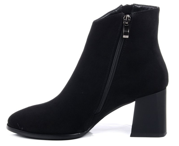 Botki damskie na obcasie S.Barski L1012 czarne zamszowe ocieplane