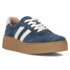 Sneakersy damskie na platformie skórzane niebieskie Filippo DP6776/25 