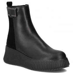 Botki damskie ocieplane na platformie skórzane Filippo DBT7268 czarne
