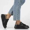 Sneakersy damskie czarne Filippo DP6058 półbuty skórzane na platformie