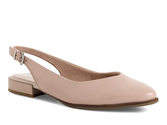 Czółenka damskie różowe Marco Tozzi 29408 buty skórzane z odkrytą piętą