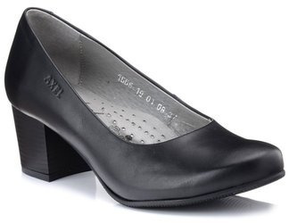 Buty damskie czółenka czarne Axel 1666 na obcasie skórzane tęgość G 1/2