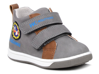 Trzewiki dziecięce chłopięce Wojtyłko 25403 na rzepy skórzana wkładka
