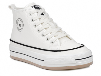 Trampki damskie białe wysokie ocieplane z ekoskóry Big Star OO274061