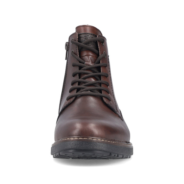 Buty męskie botki zimowe Rieker 33143 trzewiki skórzane brązowe na zamek