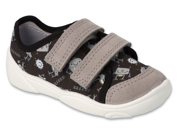 Trampki dziecięce czarne Befado 907P163 chłopięce kapcie na rzepy