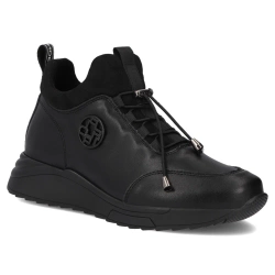 Botki damskie sportowe czarne Filippo DBT7168 sneakersy ocieplane skóra