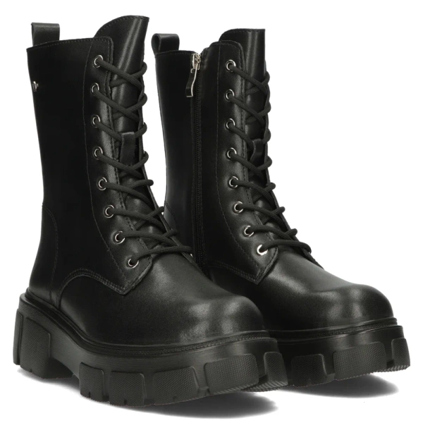 Buty zimowe damskie workery ocieplane skórzane czarne Filippo DBT4759/25