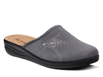 Kapcie damskie pantofle domowe Inblu CF-48 szare z zakrytymi palcami