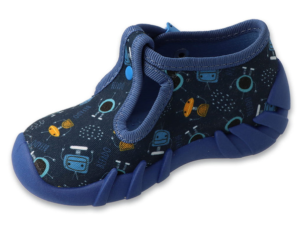 Kapcie dziecięce Befado 110P515 chłopięce domowe do przedszkola zapinki