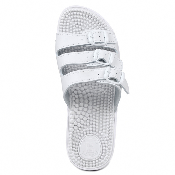 Klapki damskie Fakirki KF-03 medyczne sanitarne białe masujące z kolcami