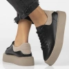 Sneakersy damskie Filippo DP6119 półbuty skórzane czarne na platformie
