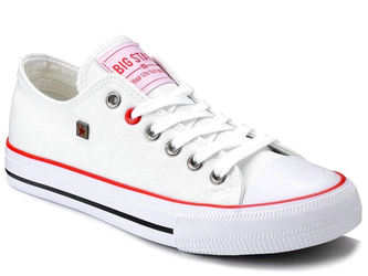 Białe trampki damskie Big Star T274022 tenisówki klasyczne sznurowane