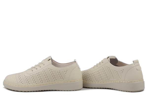 Półbuty damskie beżowe Unisoft 5000 sportowe ażurowe lekkie wsuwane