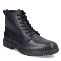 Buty męskie zimowe Rieker 33143 botki ocieplane skórzane czarne na zamek