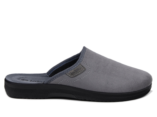 Kapcie męskie szare Inblu DG-82 pantofle domowe zakryte palce laczki