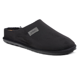 Kapcie damskie ciepłe domowe Inblu CS-45 pantofle z kożuszkiem czarne