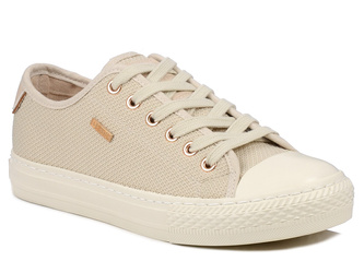 Trampki damskie beżowe Big Star RR274767 klasyczne tenisówki sznurowane