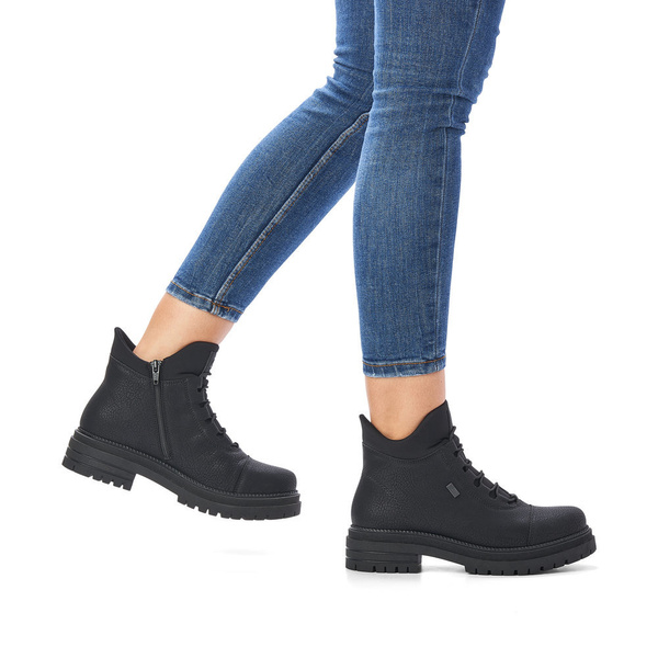  Botki damskie Rieker Y3163-00 zimowe ocieplane za kostkę z membraną