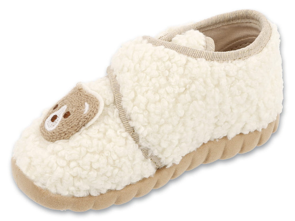 Kapcie dziecięce Befado 465P219 dziewczęce wełniane baranki z misiem
