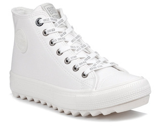 Trampki damskie wysokie Big Star GG274108 białe