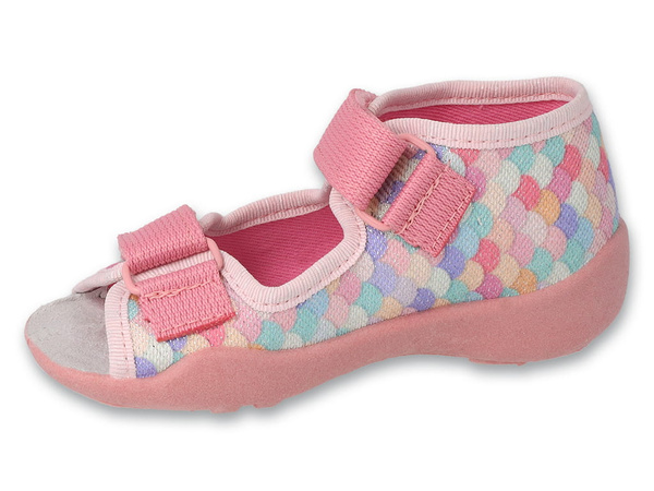 Kapcie dziecięce Befado 342P060 sandałki dziewczęce skórzana wkładka