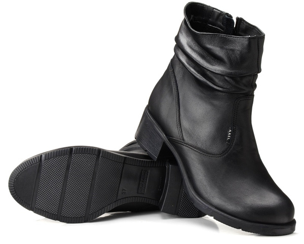 Botki damskie na obcasie ocieplane KOSELA MEDIC 4287 skórzane szerokie H