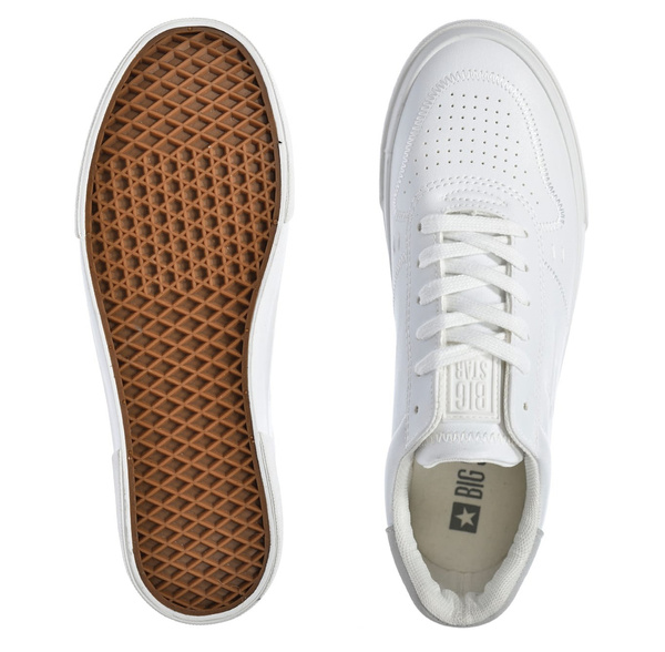 Buty męskie sportowe całe białe Big Star RR174332 sneakersy sznurowane