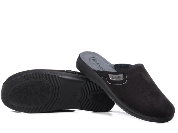 Kapcie męskie czarne Inblu DG-82 pantofle domowe zakryte palce laczki