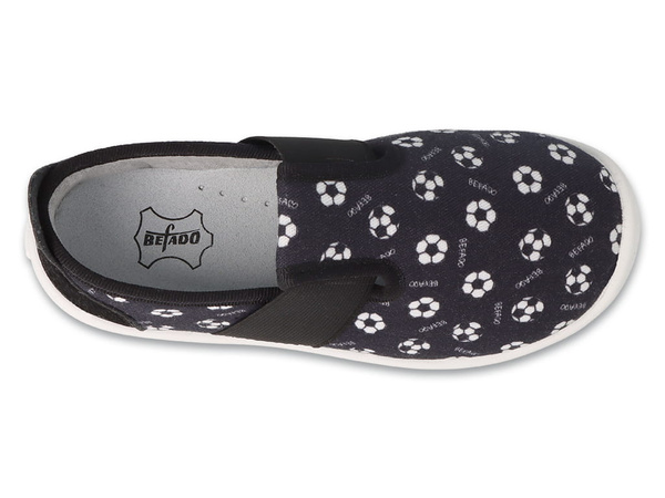 Kapcie dziecięce barefoot Befado 901X016 do przedszkola chłopięce czarne