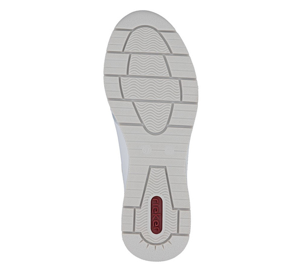 Sneakersy damskie białe Rieker N9301-60 skórzane na zamek na koturnie