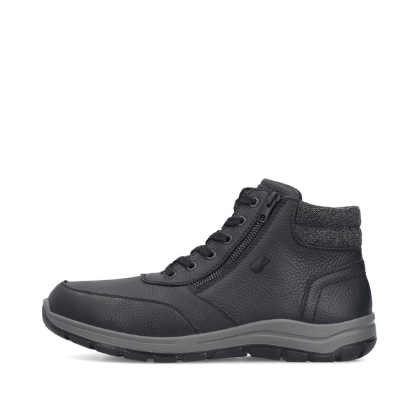 Buty męskie zimowe z membraną Rieker 03624 ocieplane skórzane wysokie