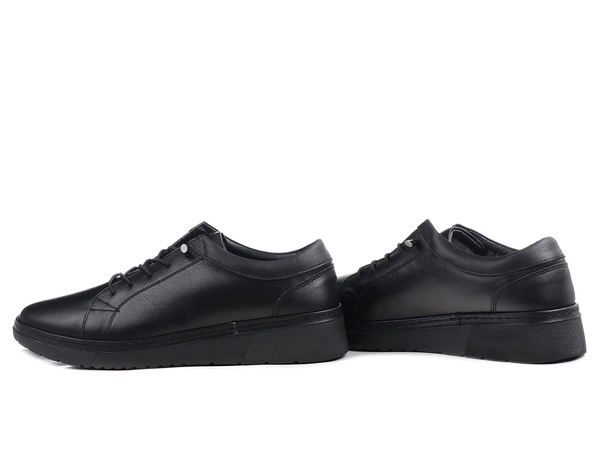 Sneakersy damskie czarne Loretta Vitale 5277 półbuty skórzane platforma