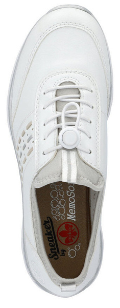Półbuty damskie białe Rieker L3259-80 sneakersy wsuwane wygodne sportowe