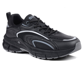Buty męskie sportowe czarne Big Star SS174285 z ekoskóry sznurowane