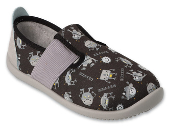 Kapcie chłopięce barefoot Befado 901X023 dziecięce do przedszkola czarne